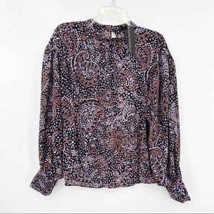New BANANA REPUBLIC Paisley Floral Print Blouse